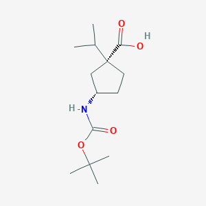 (1R,3S)-3-((Tert-butoxycarbonyl)amino)-1-isopropylcyclopentanecarboxylic acid