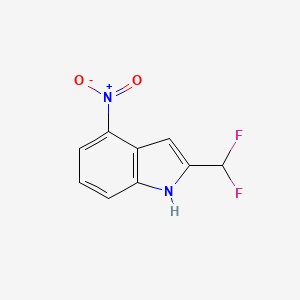 molecular formula C9H6F2N2O2 B12971088 2-(Difluoromethyl)-4-nitro-1H-indole CAS No. 1416372-06-9