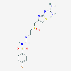 B129714 N-(4-bromophenyl)sulfonyl-N'-[2-[[2-(diaminomethylideneamino)-1,3-thiazol-4-yl]methylsulfinyl]ethyl]methanimidamide CAS No. 152675-30-4