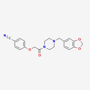 4-(2-(4-(Benzo[d][1,3]dioxol-5-ylmethyl)piperazin-1-yl)-2-oxoethoxy)benzonitrile