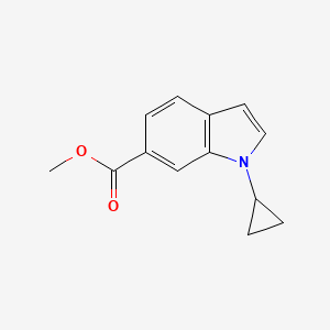 molecular formula C13H13NO2 B12971666 Methyl 1-cyclopropyl-1H-indole-6-carboxylate 