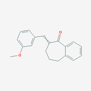 molecular formula C19H18O2 B1297198 6-[(E)-(3-methoxyphenyl)methylidene]-6,7,8,9-tetrahydro-5H-benzo[a]cyclohepten-5-one 