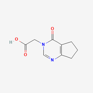 molecular formula C9H10N2O3 B12972413 2-(4-Oxo-4,5,6,7-tetrahydro-3H-cyclopenta[d]pyrimidin-3-yl)acetic acid 