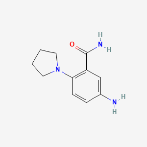 molecular formula C11H15N3O B1297247 5-Amino-2-pyrrolidin-1-yl-benzamide CAS No. 797814-03-0
