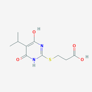 molecular formula C10H14N2O4S B1297253 3-(4-Hydroxy-5-isopropyl-6-oxo-1,6-dihydro-pyrimidin-2-ylsulfanyl)-propionic acid CAS No. 337499-88-4