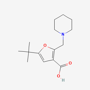 molecular formula C15H23NO3 B1297262 5-tert-Butyl-2-piperidin-1-ylmethyl-furan-3-carboxylic acid CAS No. 435342-03-3