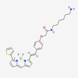 N-(6-aminohexyl)-2-[4-[(E)-2-(2,2-difluoro-12-thiophen-2-yl-3-aza-1-azonia-2-boranuidatricyclo[7.3.0.03,7]dodeca-1(12),4,6,8,10-pentaen-4-yl)ethenyl]phenoxy]acetamide