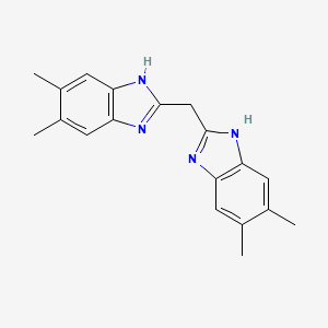 molecular formula C19H20N4 B1297300 Bis(5,6-dimethyl-1H-benzo[d]imidazol-2-yl)methane CAS No. 3708-68-7