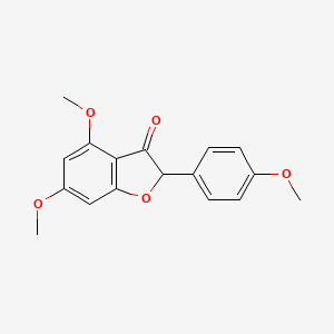 molecular formula C17H16O5 B12973176 3(2H)-Benzofuranone, 4,6-dimethoxy-2-(4-methoxyphenyl)- CAS No. 117828-33-8