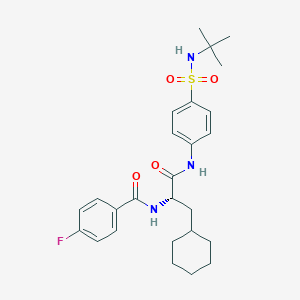 (S)-N-(1-((4-(N-(tert-Butyl)sulfamoyl)phenyl)amino)-3-cyclohexyl-1-oxopropan-2-yl)-4-fluorobenzamide