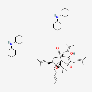 N-cyclohexylcyclohexanamine;(1R,5R,7S,8R)-4-hydroxy-8-methyl-3,5,7-tris(3-methylbut-2-enyl)-8-(4-methylpent-3-enyl)-1-(2-methylpropanoyl)bicyclo[3.3.1]non-3-ene-2,9-dione