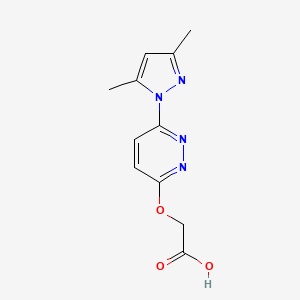 molecular formula C11H12N4O3 B1297332 [6-(3,5-Dimethyl-pyrazol-1-yl)-pyridazin-3-yloxy]-acetic acid CAS No. 890014-09-2