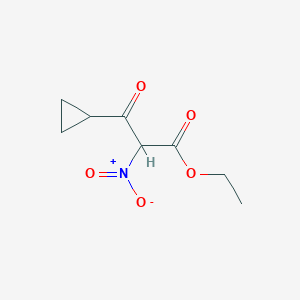 molecular formula C8H11NO5 B12973340 Ethyl 3-cyclopropyl-2-nitro-3-oxopropanoate 