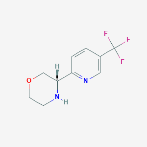 molecular formula C10H11F3N2O B12973496 (S)-3-(5-(Trifluoromethyl)pyridin-2-yl)morpholine 