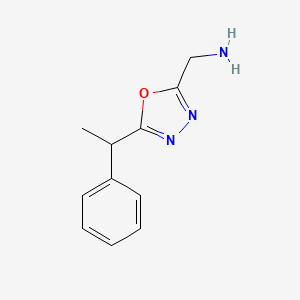 (5-(1-Phenylethyl)-1,3,4-oxadiazol-2-yl)methanamine