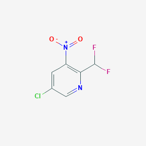 molecular formula C6H3ClF2N2O2 B12973722 5-Chloro-2-(difluoromethyl)-3-nitropyridine 