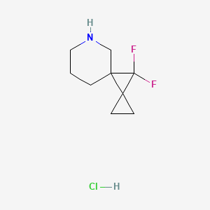 molecular formula C9H14ClF2N B12973746 10,10-Difluoro-6-azadispiro[2.0.54.13]decane hydrochloride 