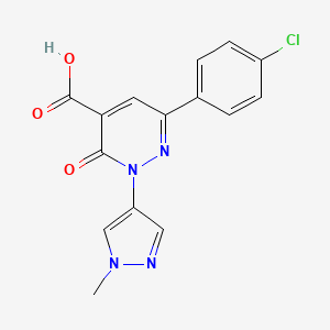 molecular formula C15H11ClN4O3 B12974001 6-(4-Chlorophenyl)-2-(1-methyl-1H-pyrazol-4-yl)-3-oxo-2,3-dihydropyridazine-4-carboxylic acid 