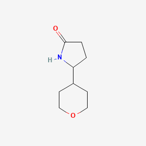 molecular formula C9H15NO2 B12974004 5-(Tetrahydro-2H-pyran-4-yl)pyrrolidin-2-one 