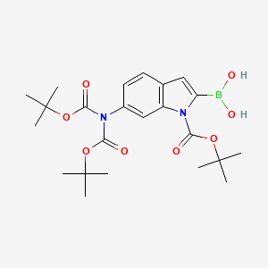 (6-(Bis(tert-butoxycarbonyl)amino)-1-(tert-butoxycarbonyl)-1H-indol-2-yl)boronic acid