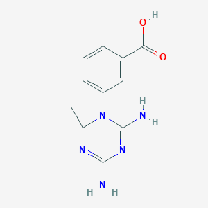 molecular formula C12H15N5O2 B1297421 3-(4,6-二氨基-2,2-二甲基-2H-[1,3,5]三嗪-1-基)-苯甲酸 CAS No. 17740-28-2