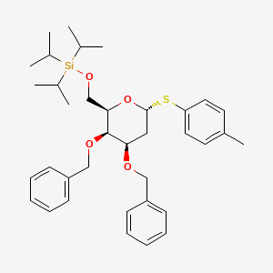 (((2R,3R,4R,6R)-3,4-Bis(benzyloxy)-6-(p-tolylthio)tetrahydro-2H-pyran-2-yl)methoxy)triisopropylsilane