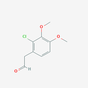 molecular formula C10H11ClO3 B12974902 2-(2-Chloro-3,4-dimethoxyphenyl)acetaldehyde 