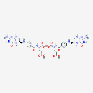 molecular formula C40H48CaN14O12 B12974991 Calcium (S)-2-(4-((((R)-2-amino-5-methyl-4-oxo-3,4,5,6,7,8-hexahydropteridin-6-yl)methyl)amino)benzamido)-4-carboxybutanoate 