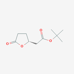 molecular formula C10H16O4 B12974996 tert-Butyl (R)-2-(5-oxotetrahydrofuran-2-yl)acetate 