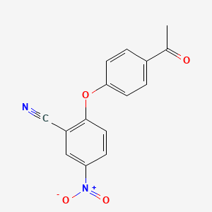 molecular formula C15H10N2O4 B1297506 Benzonitrile, 2-(4-acetylphenoxy)-5-nitro- CAS No. 82673-98-1