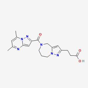 3-(5-(5,7-Dimethylpyrazolo[1,5-a]pyrimidine-2-carbonyl)-5,6,7,8-tetrahydro-4H-pyrazolo[1,5-a][1,4]diazepin-2-yl)propanoic acid