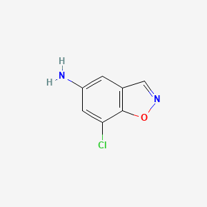 molecular formula C7H5ClN2O B12975859 7-Chlorobenzo[d]isoxazol-5-amine 