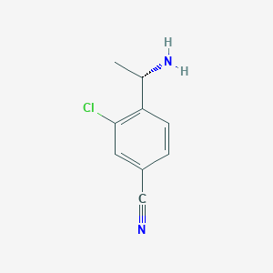 molecular formula C9H9ClN2 B12975870 (S)-4-(1-Aminoethyl)-3-chlorobenzonitrile 