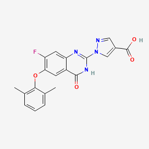 1-(6-(2,6-Dimethylphenoxy)-7-fluoro-4-oxo-3,4-dihydroquinazolin-2-yl)-1H-pyrazole-4-carboxylic acid