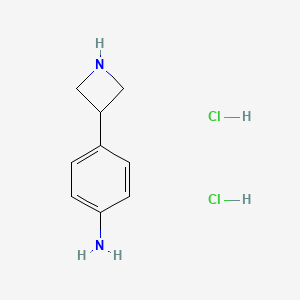 molecular formula C9H14Cl2N2 B12975939 4-(Azetidin-3-yl)aniline dihydrochloride 