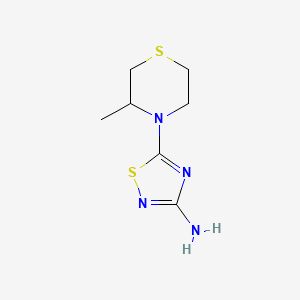 molecular formula C7H12N4S2 B12975980 5-(3-Methylthiomorpholino)-1,2,4-thiadiazol-3-amine 