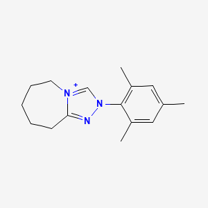 2-Mesityl-6,7,8,9-tetrahydro-5H-[1,2,4]triazolo[4,3-a]azepin-2-ium