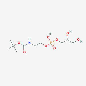 molecular formula C10H22NO8P B12976024 tert-Butyl (2-((((R)-2,3-dihydroxypropoxy)(hydroxy)phosphoryl)oxy)ethyl)carbamate 