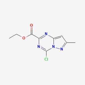 molecular formula C9H9ClN4O2 B12976053 Ethyl 4-chloro-7-methyl-pyrazolo[1,5-a][1,3,5]triazine-2-carboxylate 