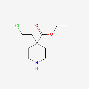 molecular formula C10H18ClNO2 B12976055 Ethyl 4-(2-chloroethyl)piperidine-4-carboxylate CAS No. 1276186-74-3