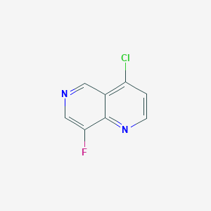 molecular formula C8H4ClFN2 B12976069 4-Chloro-8-fluoro-1,6-naphthyridine 