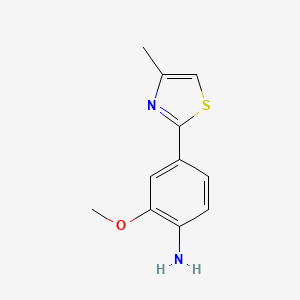 molecular formula C11H12N2OS B12976074 2-Methoxy-4-(4-methylthiazol-2-yl)aniline 