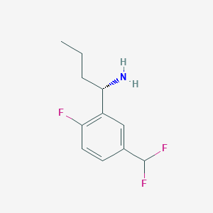 molecular formula C11H14F3N B12976081 (S)-1-(5-(Difluoromethyl)-2-fluorophenyl)butan-1-amine 