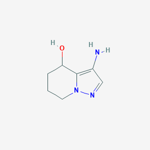 molecular formula C7H11N3O B12976107 3-Amino-4,5,6,7-tetrahydropyrazolo[1,5-a]pyridin-4-ol 