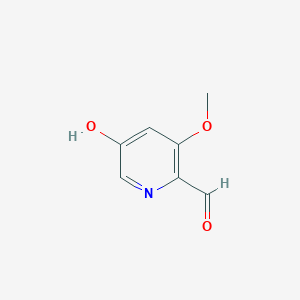 molecular formula C7H7NO3 B12976175 5-Hydroxy-3-methoxypicolinaldehyde 