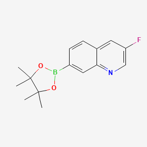 molecular formula C15H17BFNO2 B12976180 3-Fluoro-7-(4,4,5,5-tetramethyl-1,3,2-dioxaborolan-2-yl)quinoline CAS No. 852062-12-5