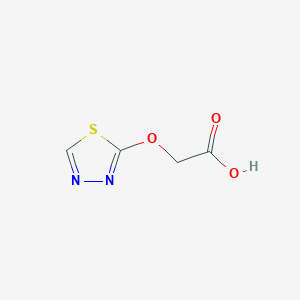 molecular formula C4H4N2O3S B12976192 2-((1,3,4-Thiadiazol-2-yl)oxy)acetic acid 