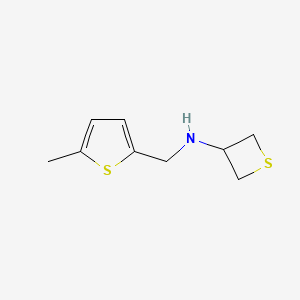 molecular formula C9H13NS2 B12976202 N-((5-Methylthiophen-2-yl)methyl)thietan-3-amine 