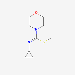 molecular formula C9H16N2OS B12976210 Methyl (E)-N-cyclopropylmorpholine-4-carbimidothioate 