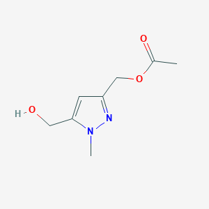 molecular formula C8H12N2O3 B12976227 (5-(Hydroxymethyl)-1-methyl-1H-pyrazol-3-yl)methyl acetate 